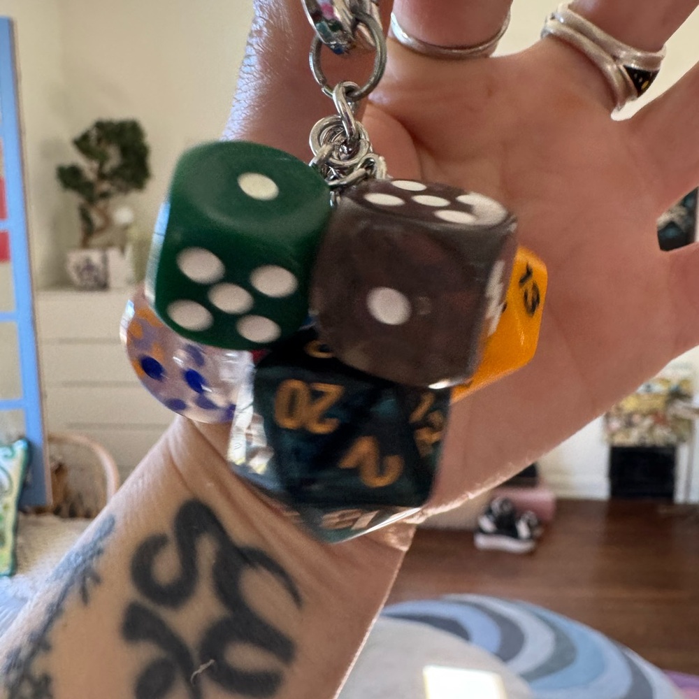 Multicolor Dice Keychain - Picture 4 of 7